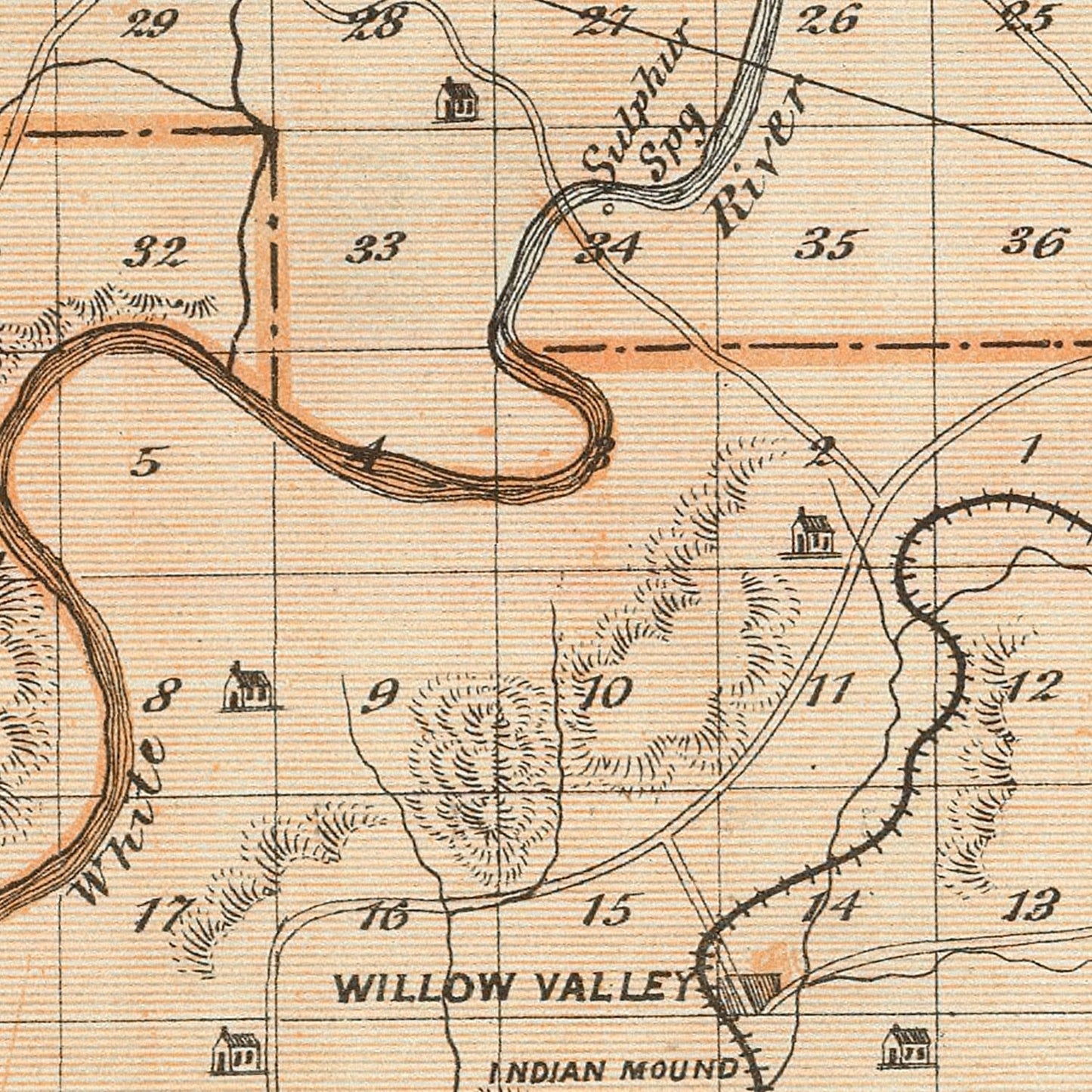 Vintage Map of Martin County, Indiana, 1876