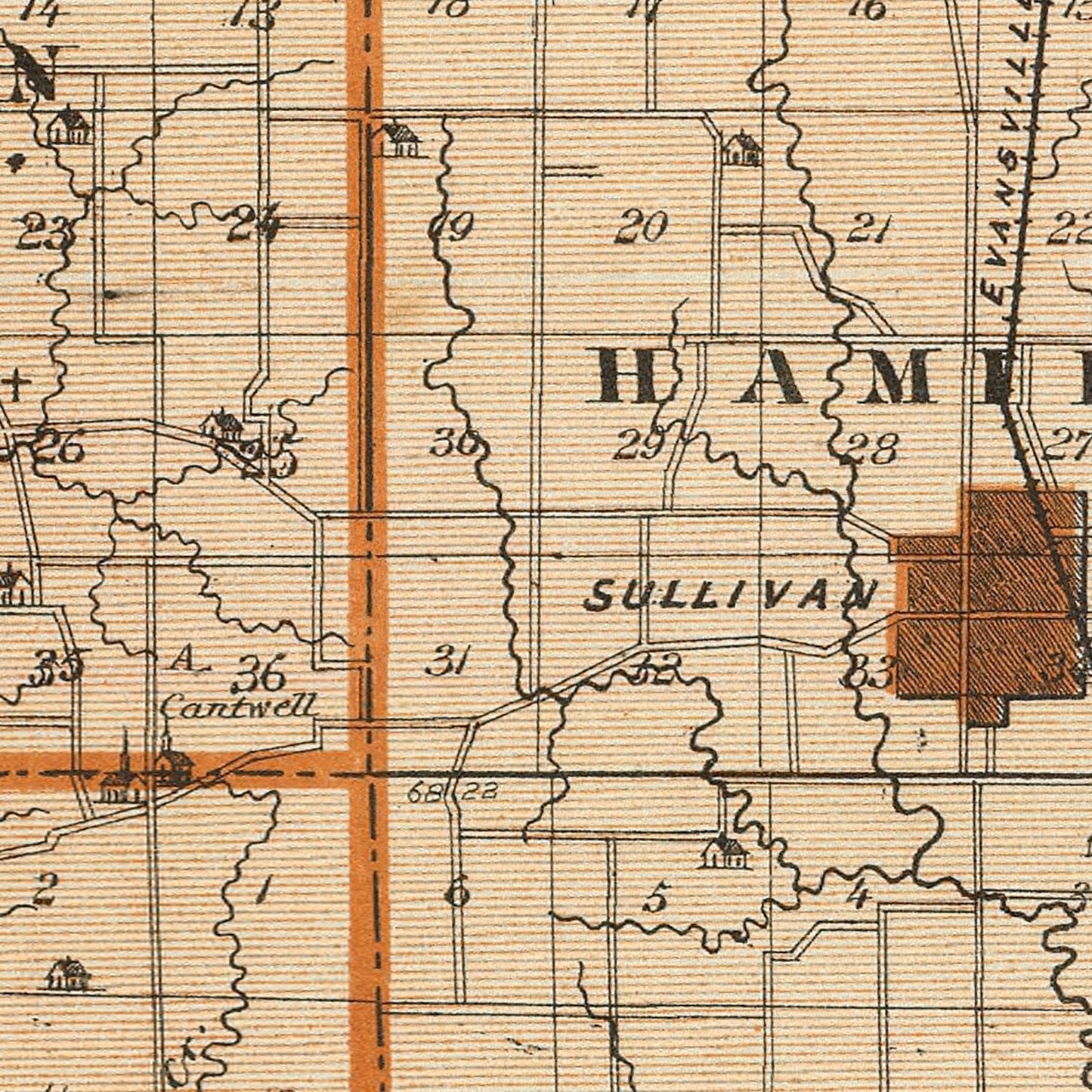 Vintage Map of Sullivan County, Indiana, 1876