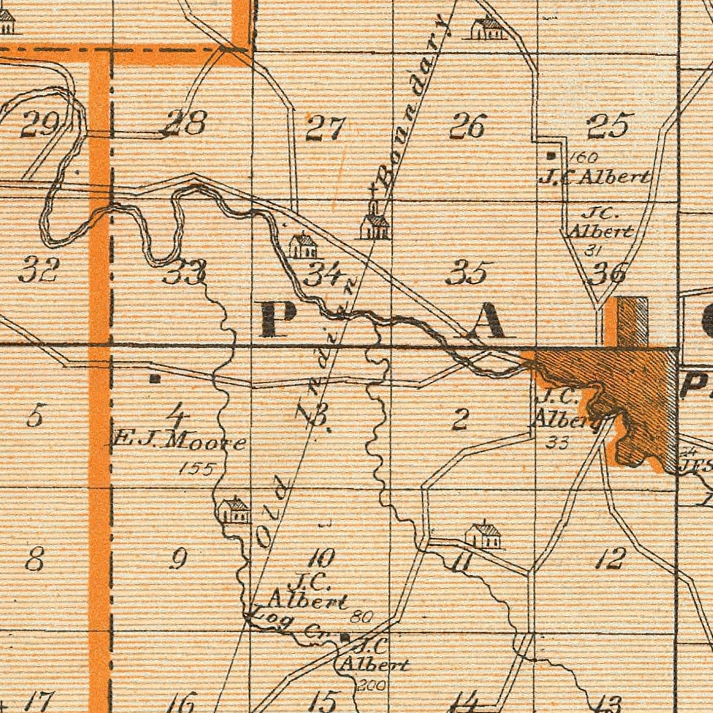 Vintage Map of Orange County, Indiana, 1876