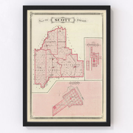 vintage map of Scott County, Indiana, 1876