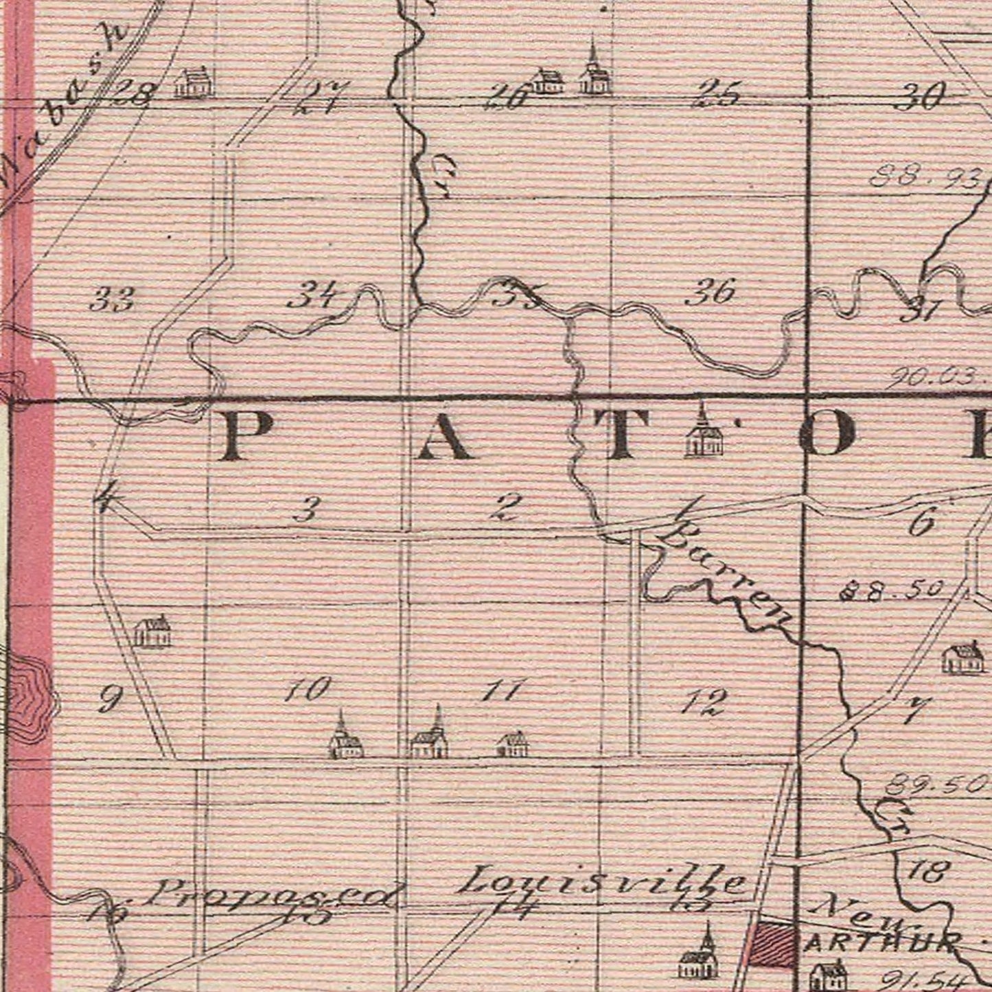 Vintage Map of Pike County, Indiana, 1876