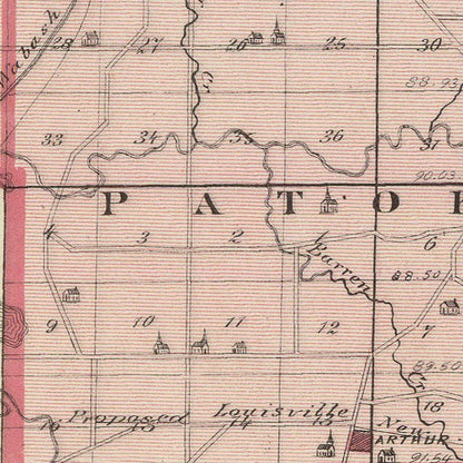 Vintage Map of Pike County, Indiana, 1876