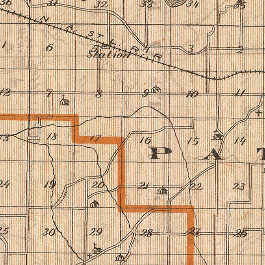 Vintage Map of Gibson County, Indiana, 1876