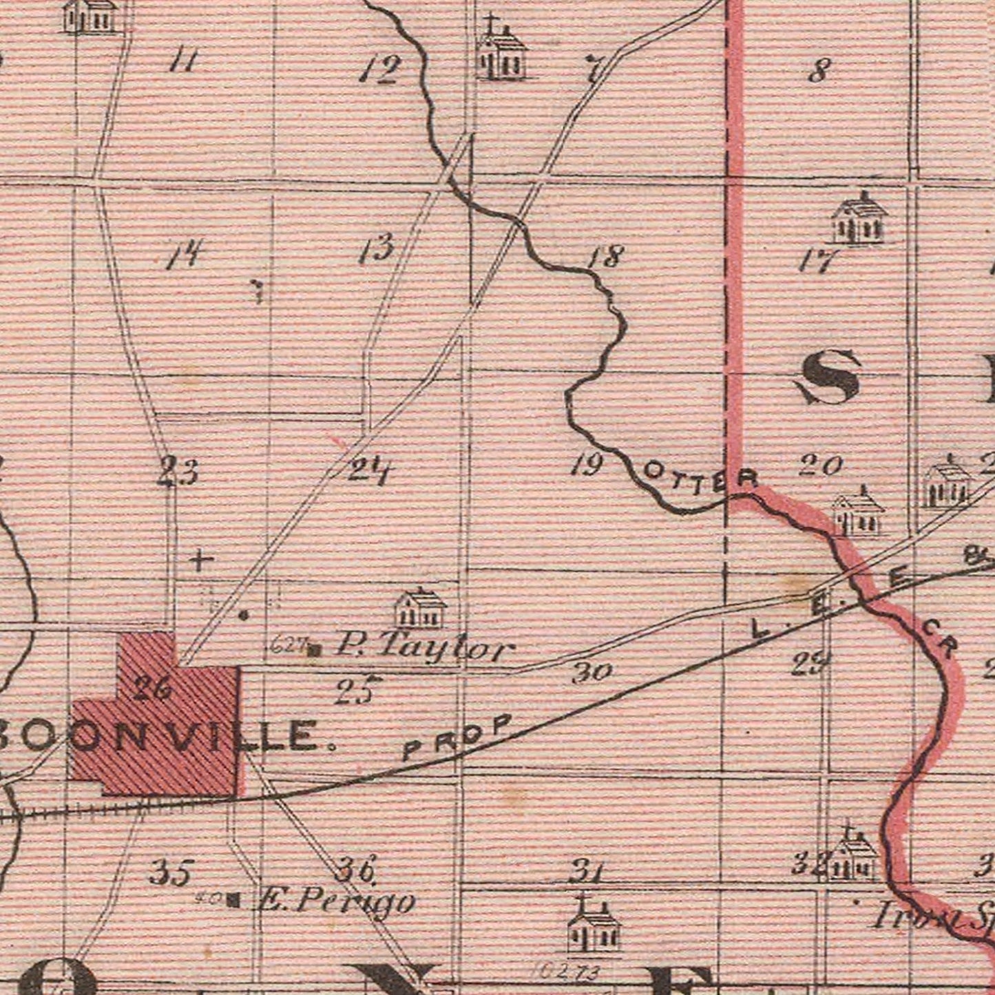 Vintage Map of Warrick County, Indiana, 1876