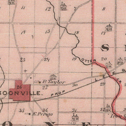 Vintage Map of Warrick County, Indiana, 1876