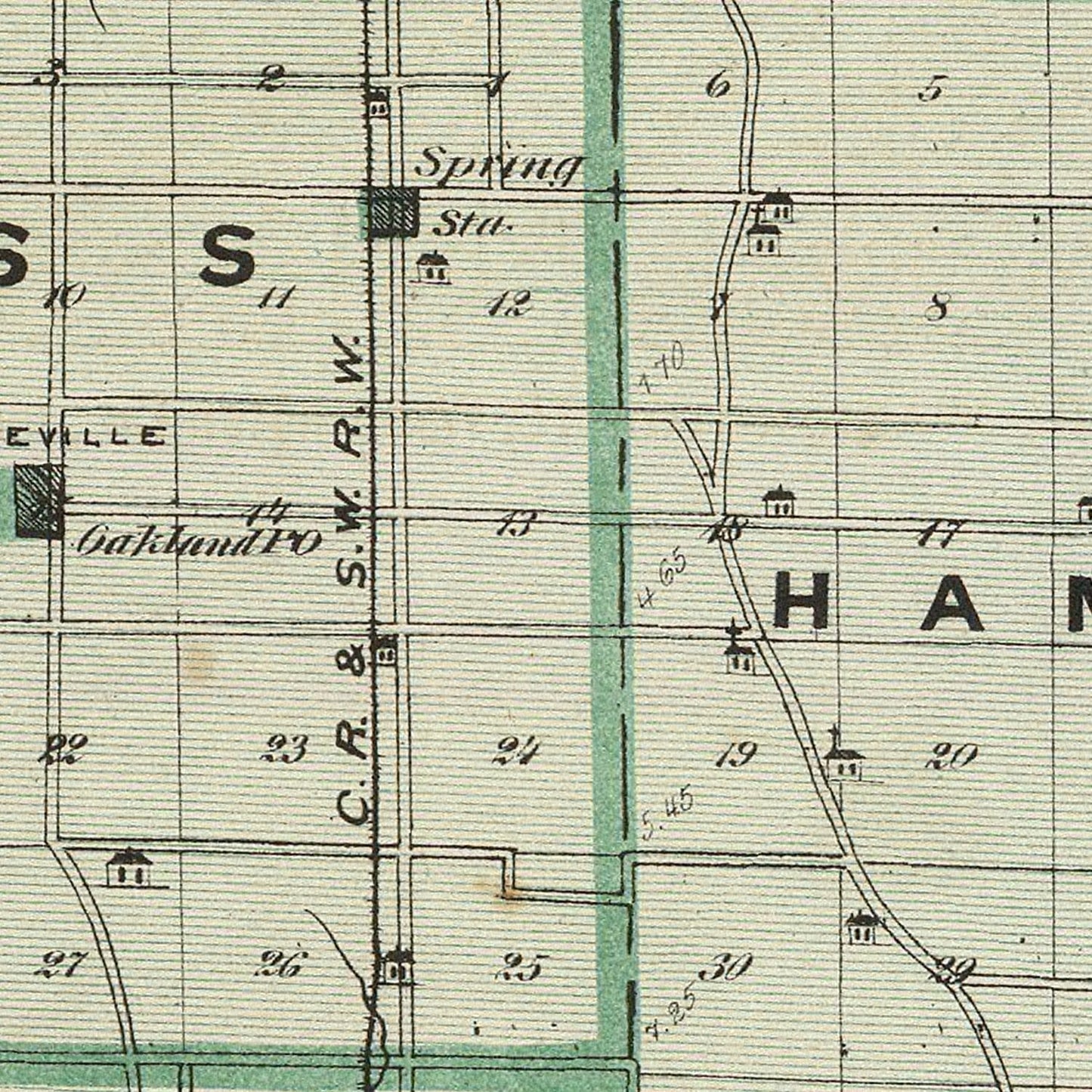 Vintage Map of Spencer County, Indiana, 1876