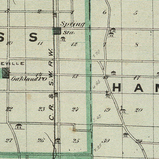 Vintage Map of Spencer County, Indiana, 1876