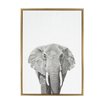 Sylvie Elephant Framed Canvas by Simon Te of Tai Prints