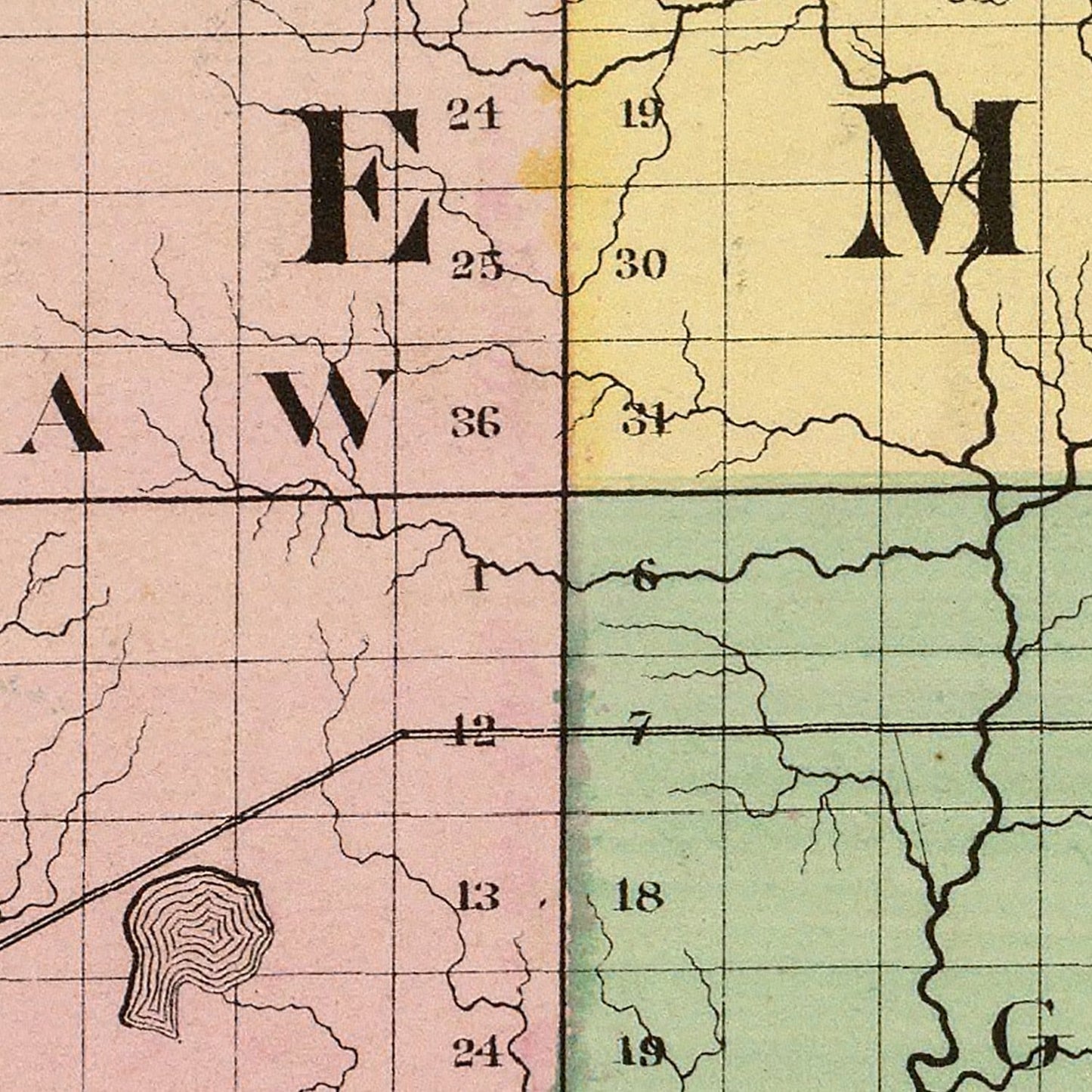 Vintage Map of Ogemaw County, Michigan, 1873