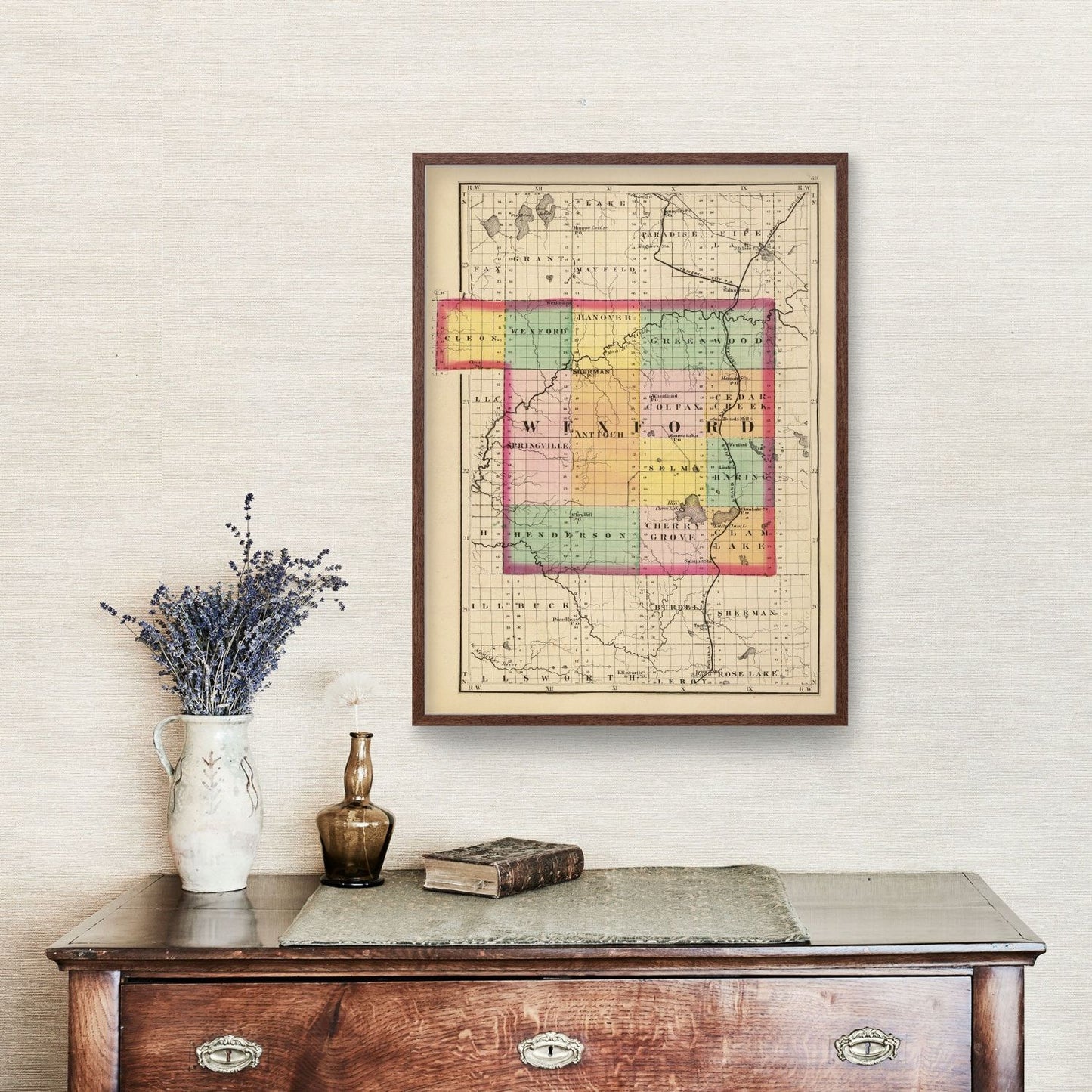 Vintage Map of Wexford County, Michigan, 1873