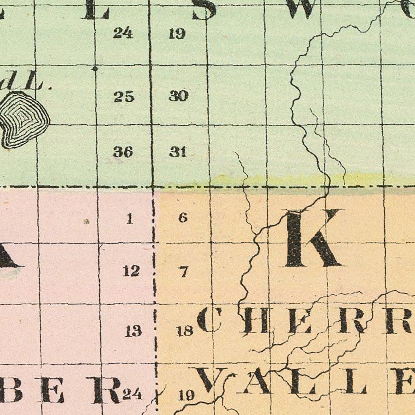 Vintage Map of Lake County, Michigan, 1873