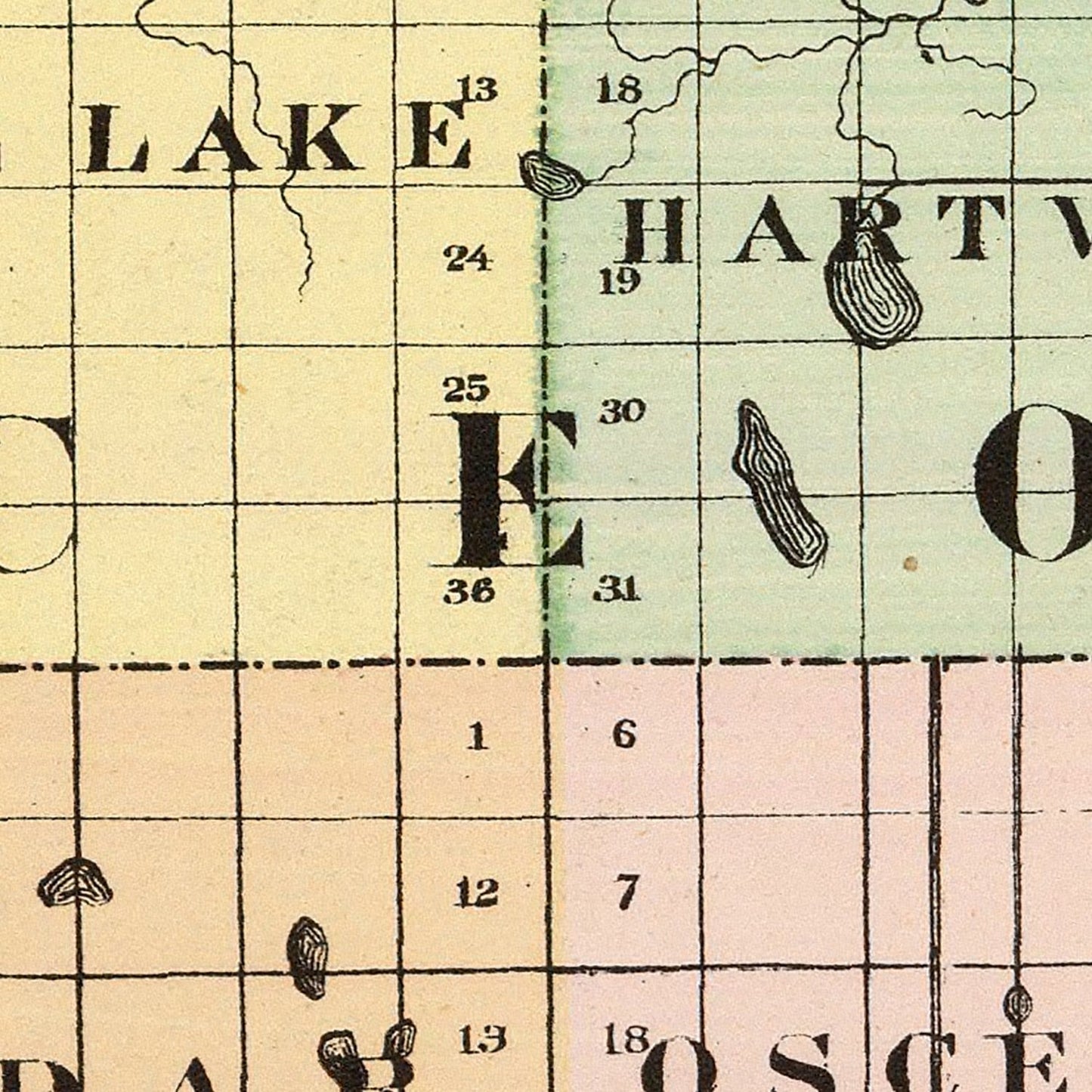 Vintage Map of Osceola County, Michigan, 1873