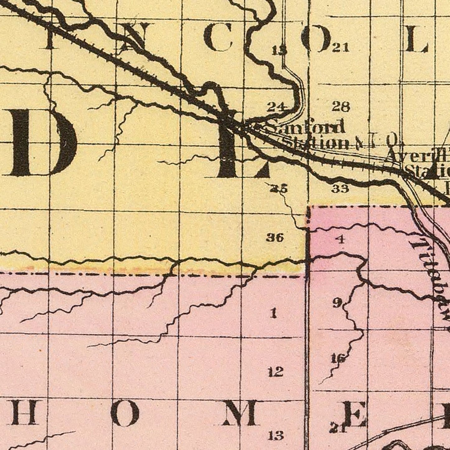 Vintage Map of Midland County, Michigan, 1873