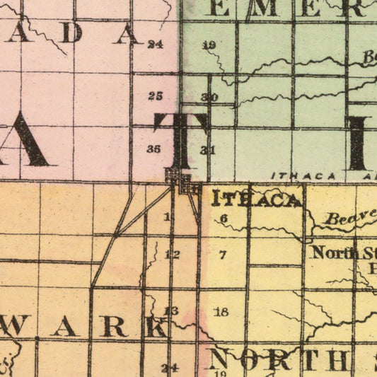 Vintage Map of Gratiot County, Michigan, 1873