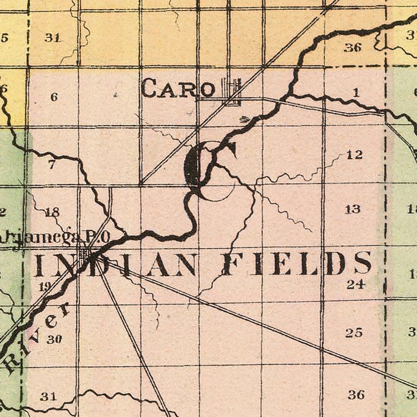 Vintage Map of Tuscola County, Michigan, 1873