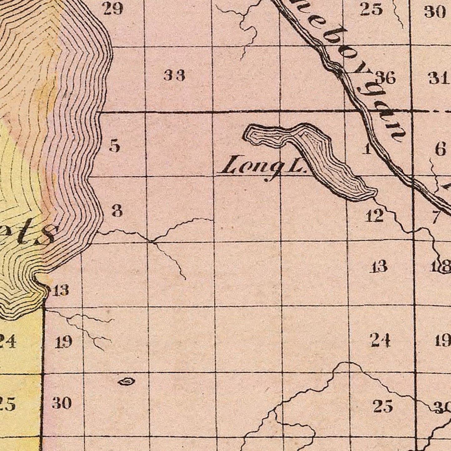 Vintage Map of Cheboygan County, Michigan, 1873