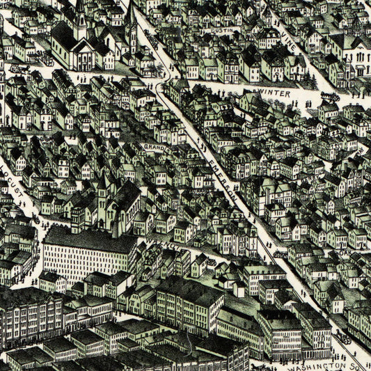 Vintage Map of Haverhill, Massachusetts, 1893