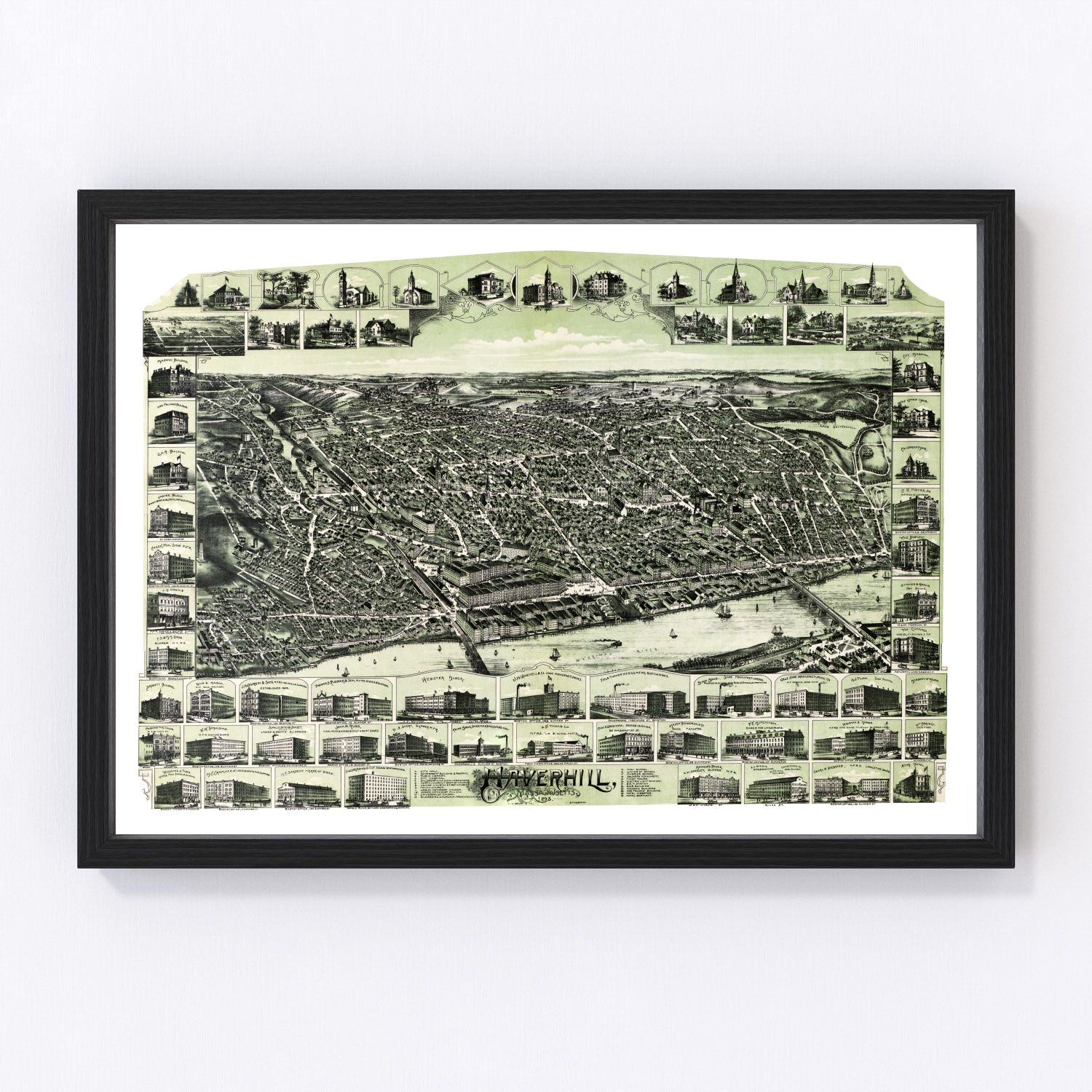Vintage map of Haverhill, Massachusetts, 1893