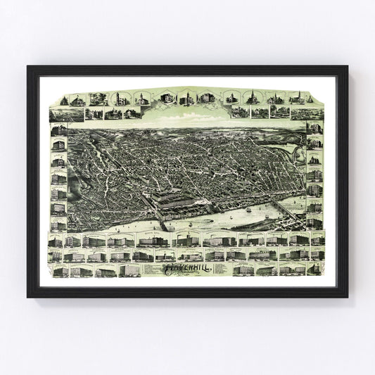 Vintage map of Haverhill, Massachusetts, 1893