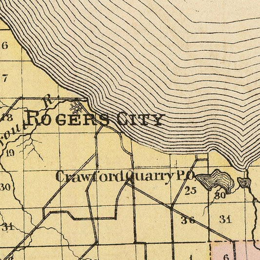 Vintage Map of Presque Isle County, Michigan, 1873