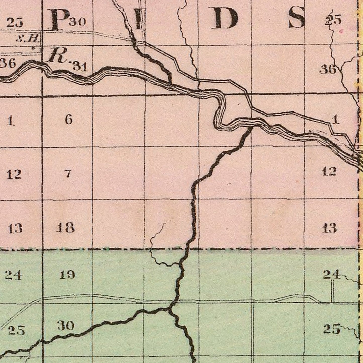 Vintage Map of Alpena County, Michigan, 1873