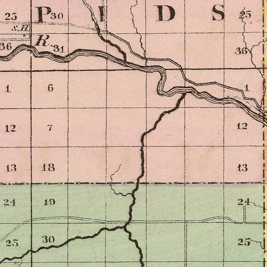 Vintage Map of Alpena County, Michigan, 1873