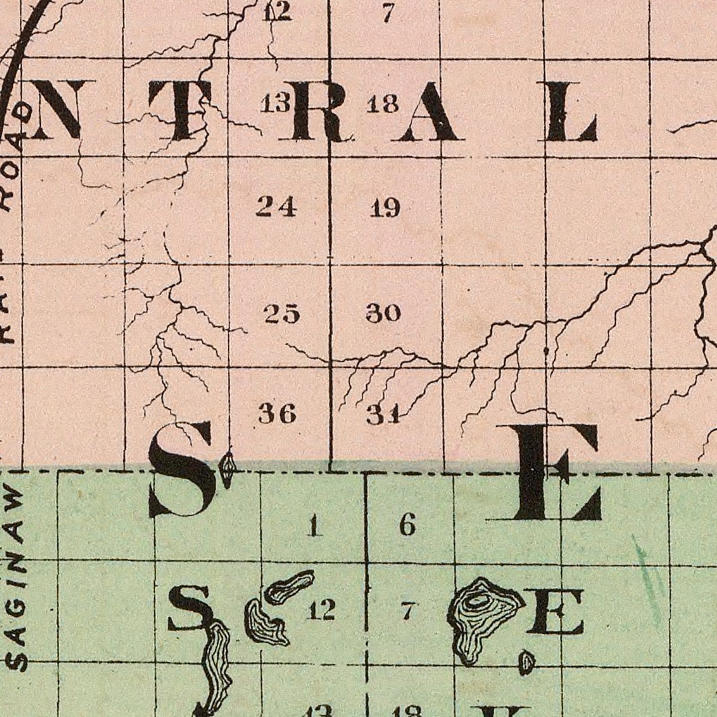 Vintage Map of Otsego County, Michigan, 1873