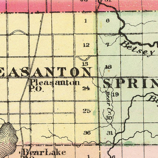 Vintage Map of Manistee County, Michigan, 1873