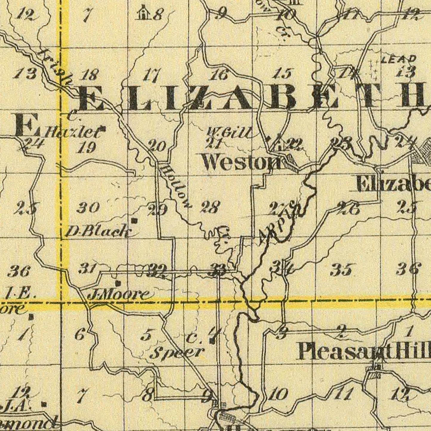 Vintage Map of Jo Daviess County, Illinois, 1876