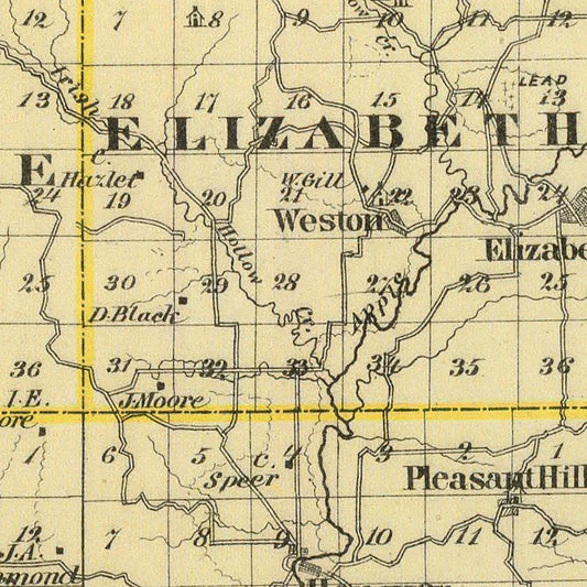 Vintage Map of Jo Daviess County, Illinois, 1876