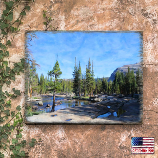 In the Mountains Wooden Wall Art - Layered Birch Landscape