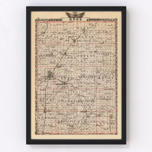 vintage map of Knox County, Illinois, 1876