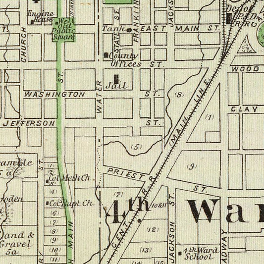 Vintage Map of Decatur County, Illinois 1876