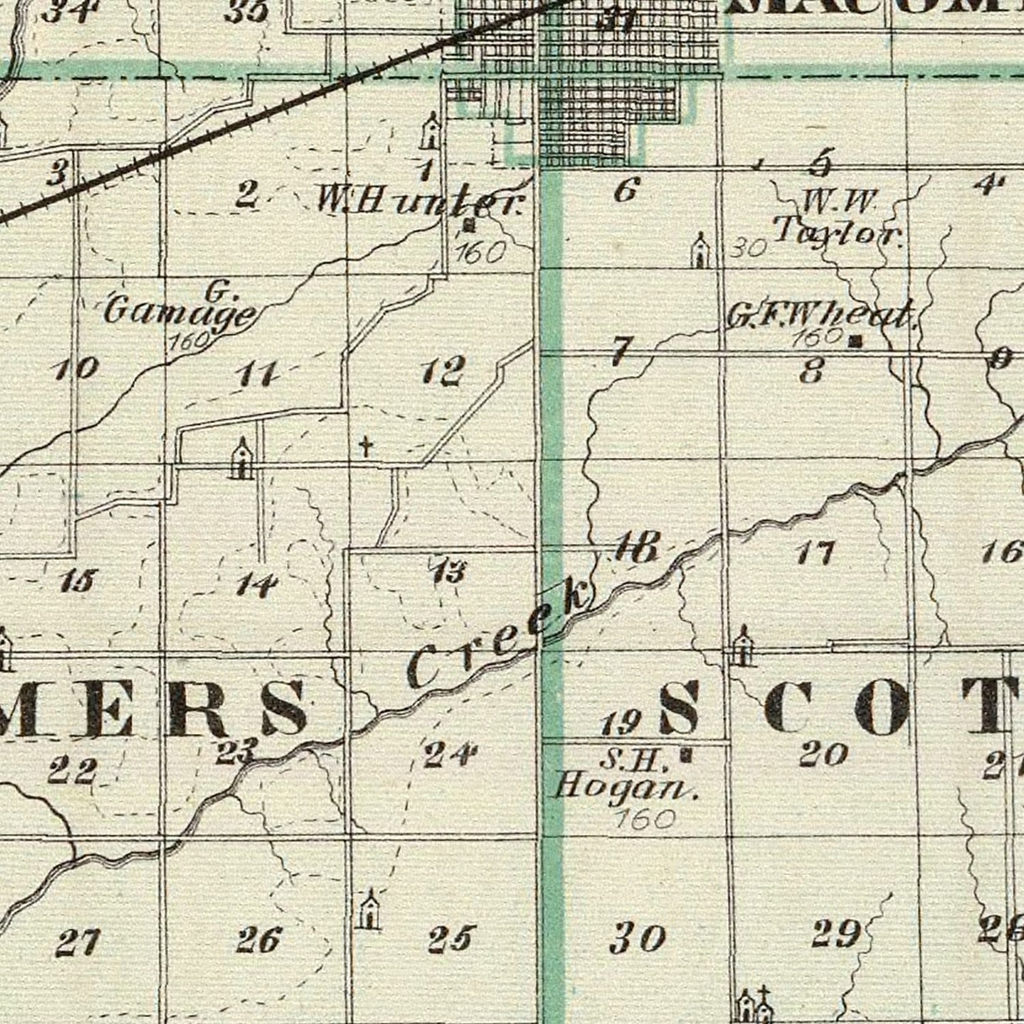 Vintage Map of McDonough County, Illinois, 1876