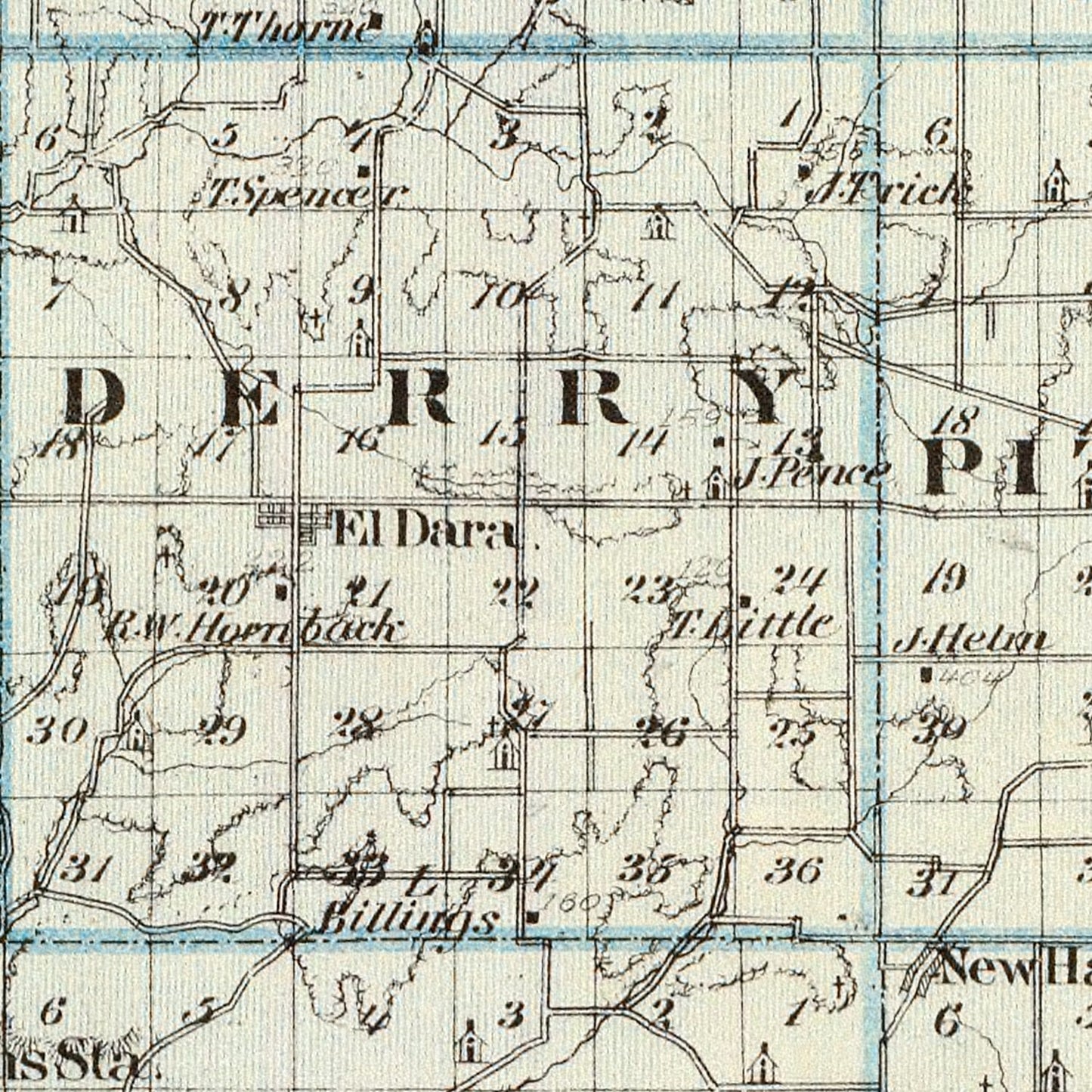 Vintage Map of Pike County, Illinois, 1876