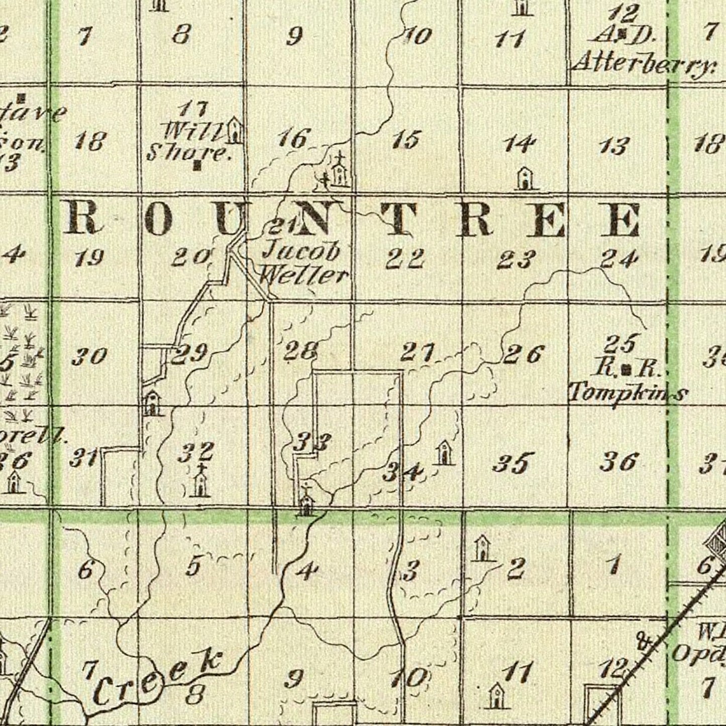 Vintage Map of Montgomery County, Illinois, 1876