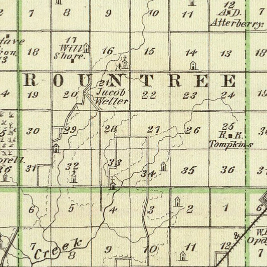 Vintage Map of Montgomery County, Illinois, 1876