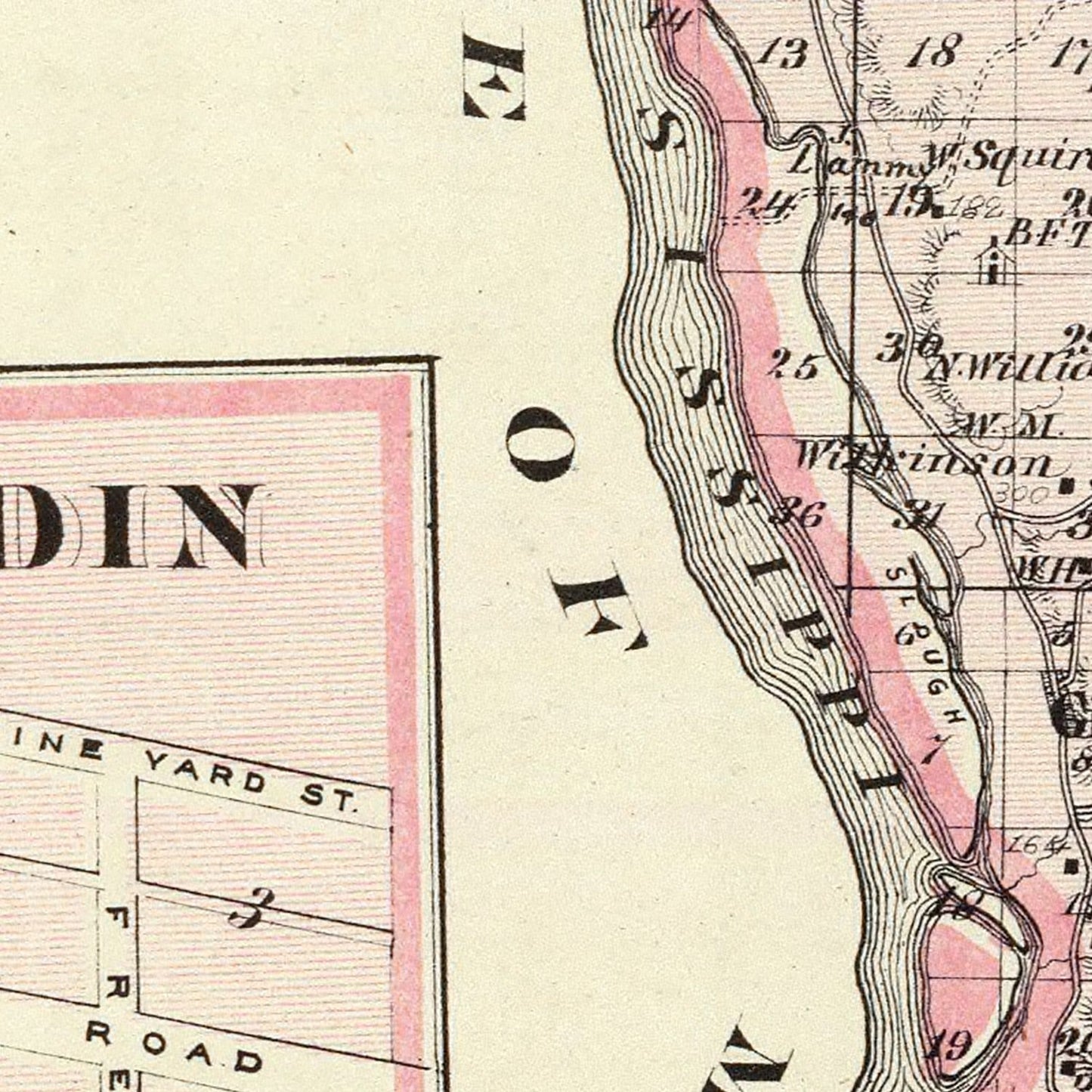 Vintage Map of Calhoun County, Illinois, 1876