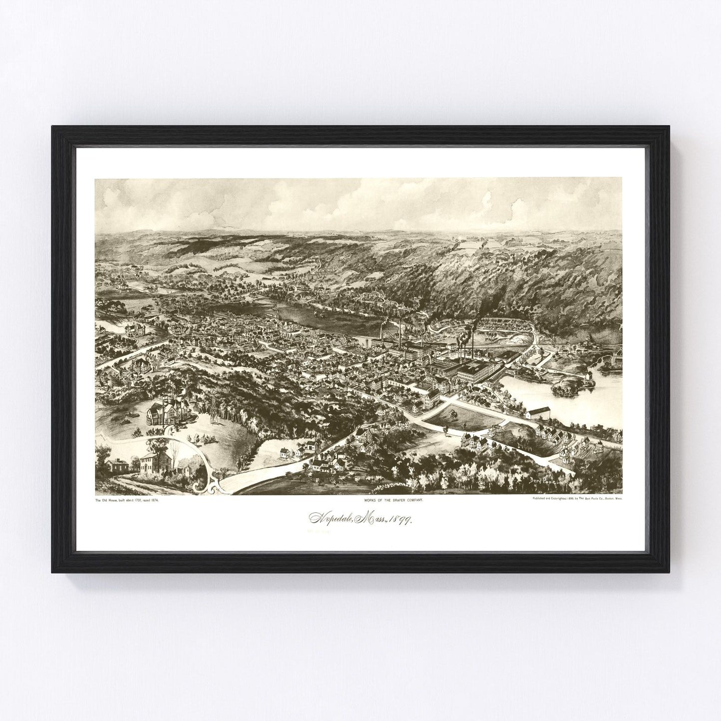 vintage map of Hopedale, Massachusetts, 1899