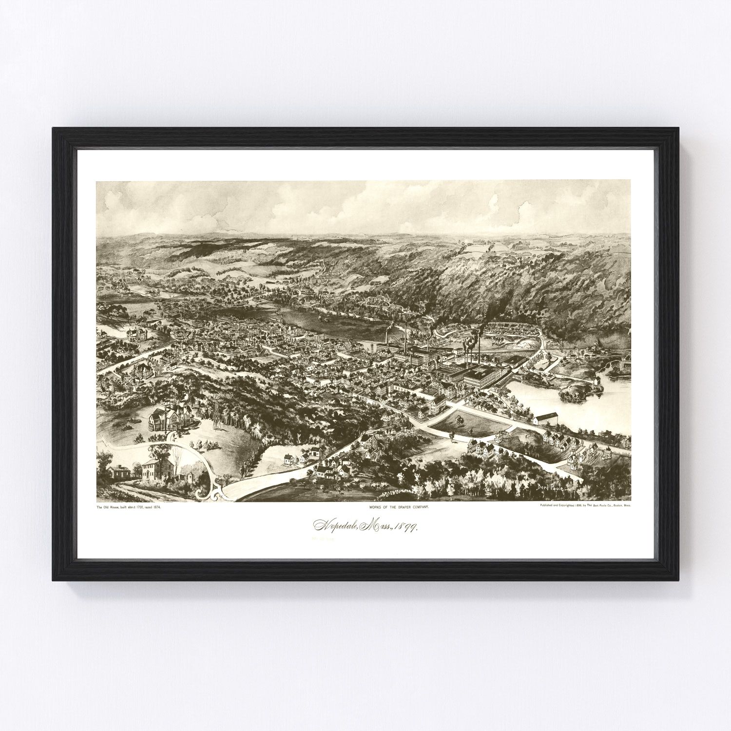 vintage map of Hopedale, Massachusetts, 1899
