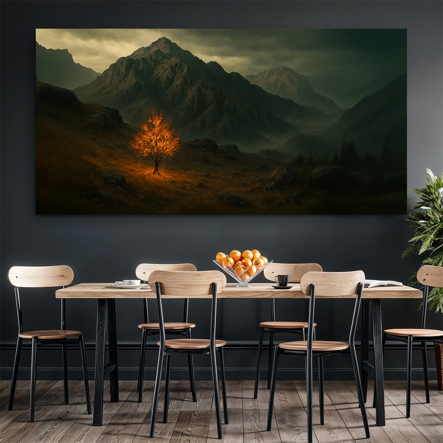 Burning Bush Canvas Wall Art Religious Christian Gift