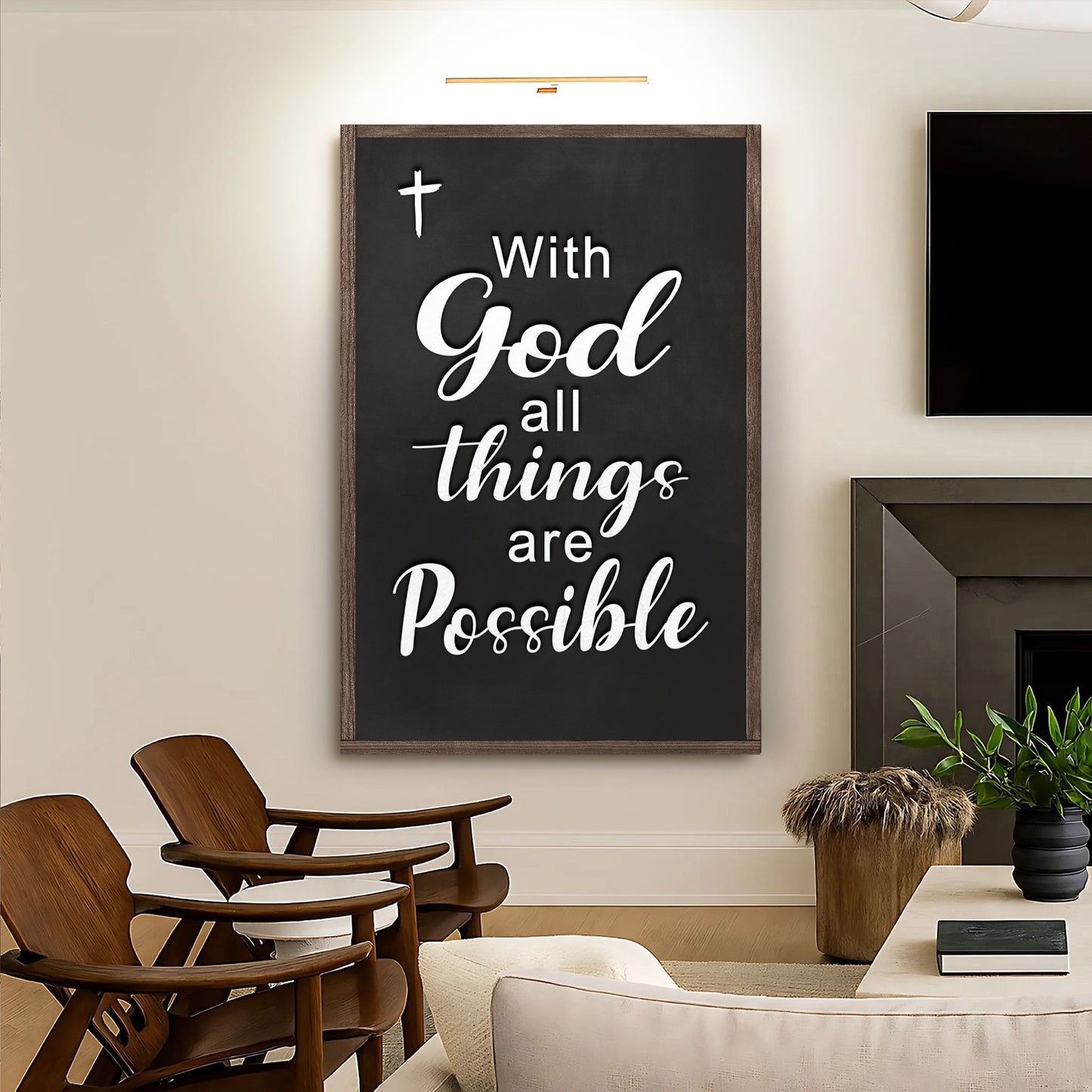 With God All Things Are Possible Scripture Canvas