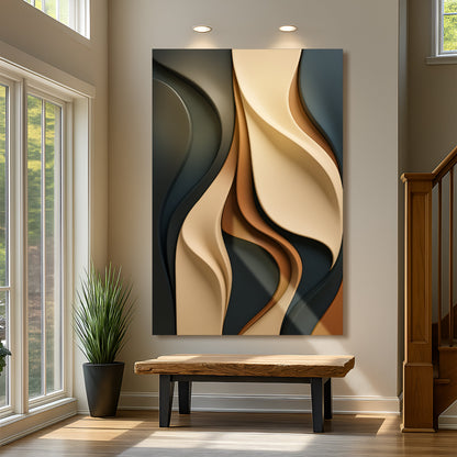Abstract minimalist canvas wall art with clean lines and neutral palette for modern interiors