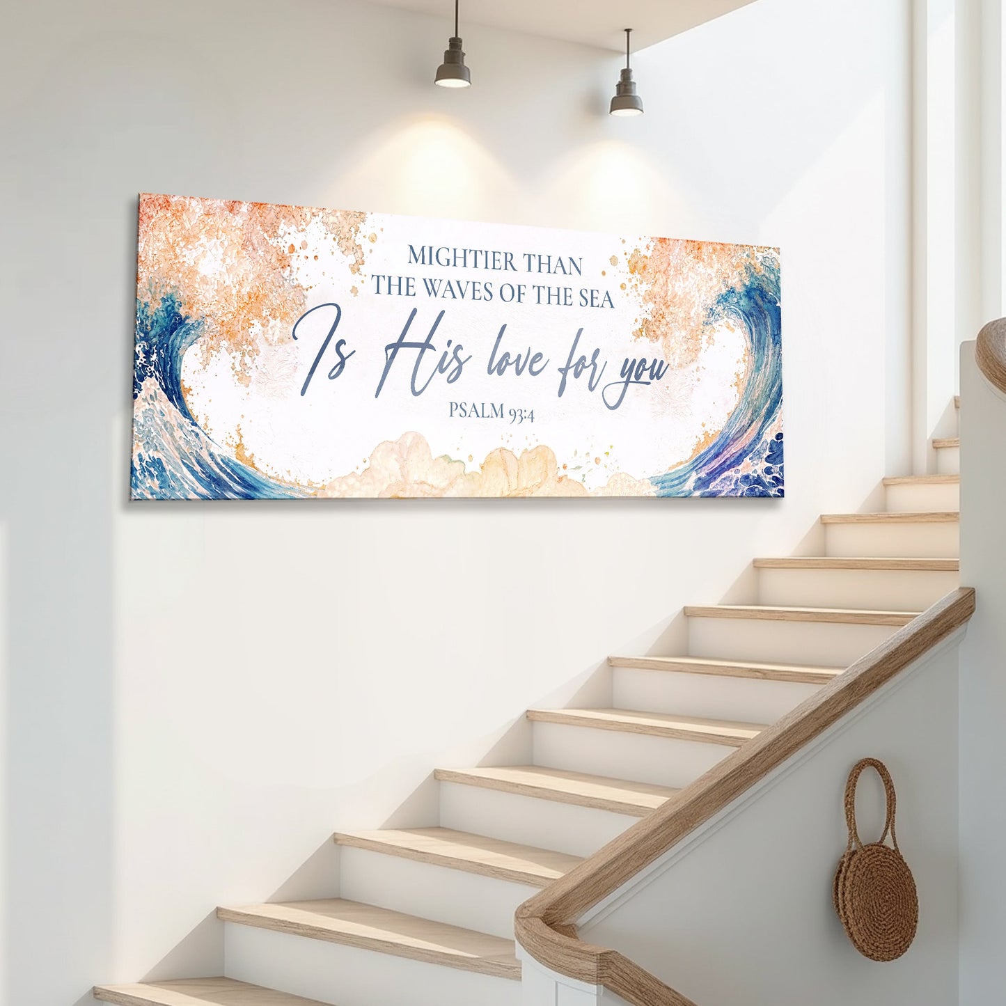 Mightier Than the Waves Psalm 93:4 Faith Canvas