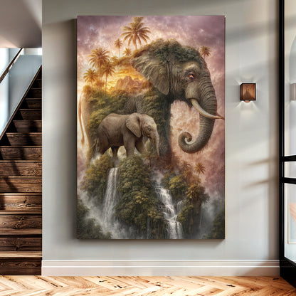 Elephant Jungle Majesty Canvas Wall Art