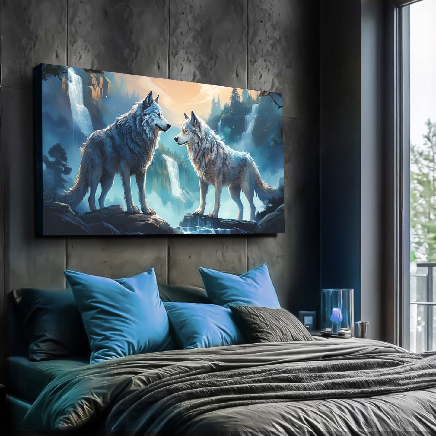 3D Wolves Wall Art Large