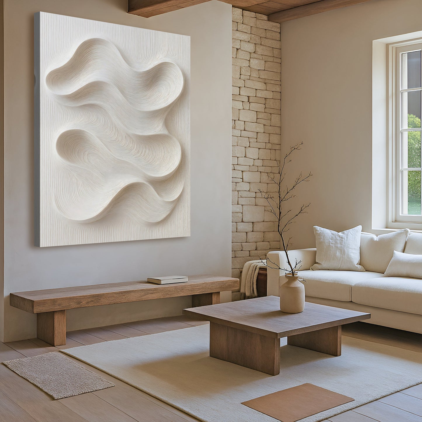 Minimalist Waves Abstract Canvas Wall Art