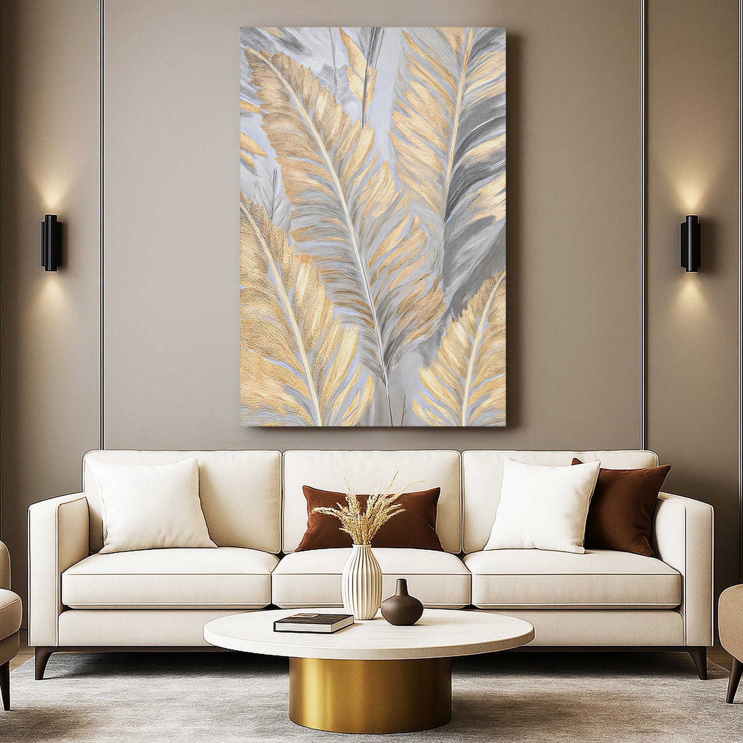 Luxury Gold and Silver Leaf Canvas Wall Art