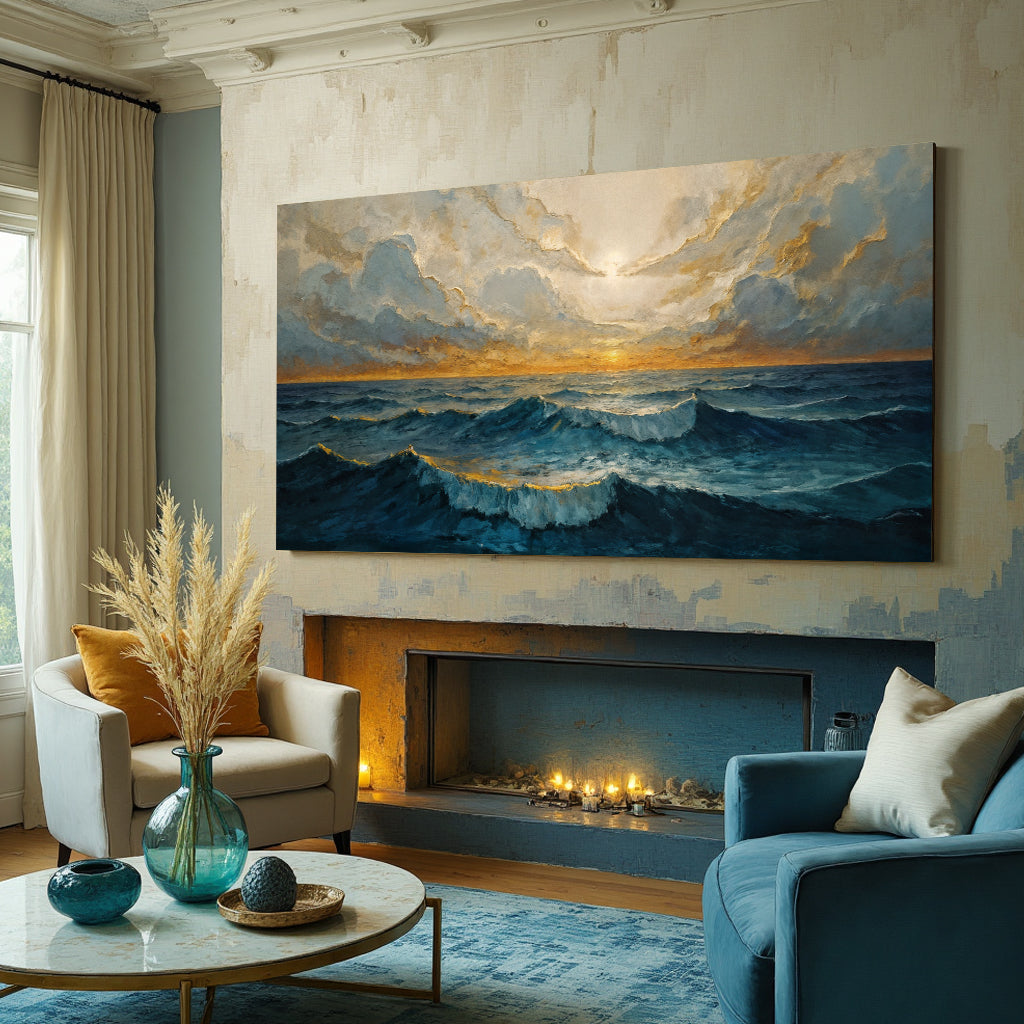 Waterscape Abstract Canvas Wall Art XI