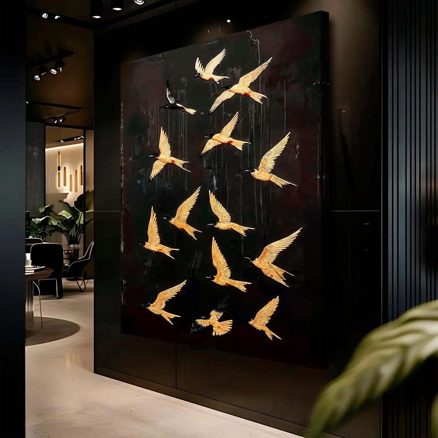Abstract Flying Swallow Canvas Wall Art
